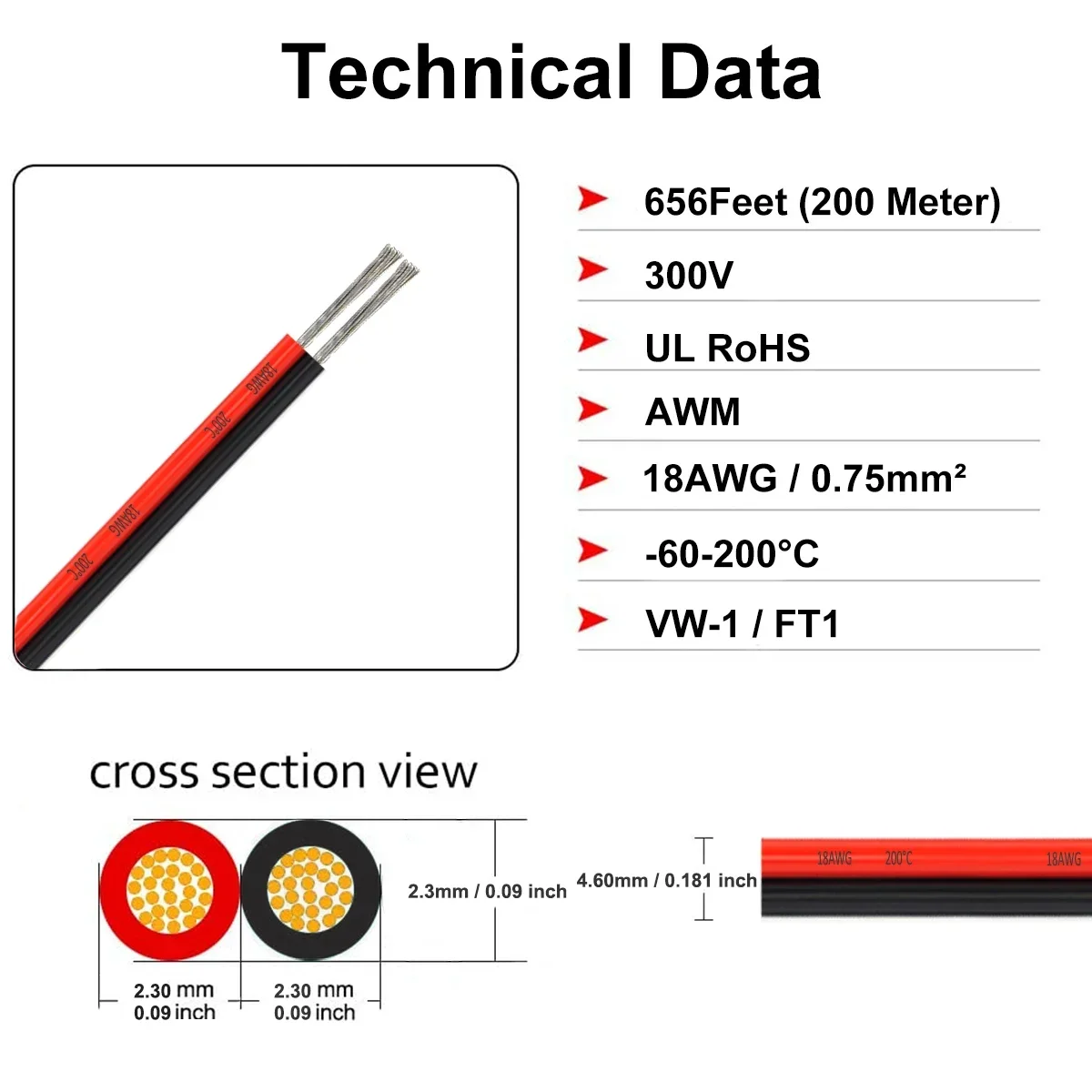 2-Conductor Silicone Wire | 22-12 AWG Flexible Cable | Heat-Resistant for Solar & Automotive - Thumbnail 5