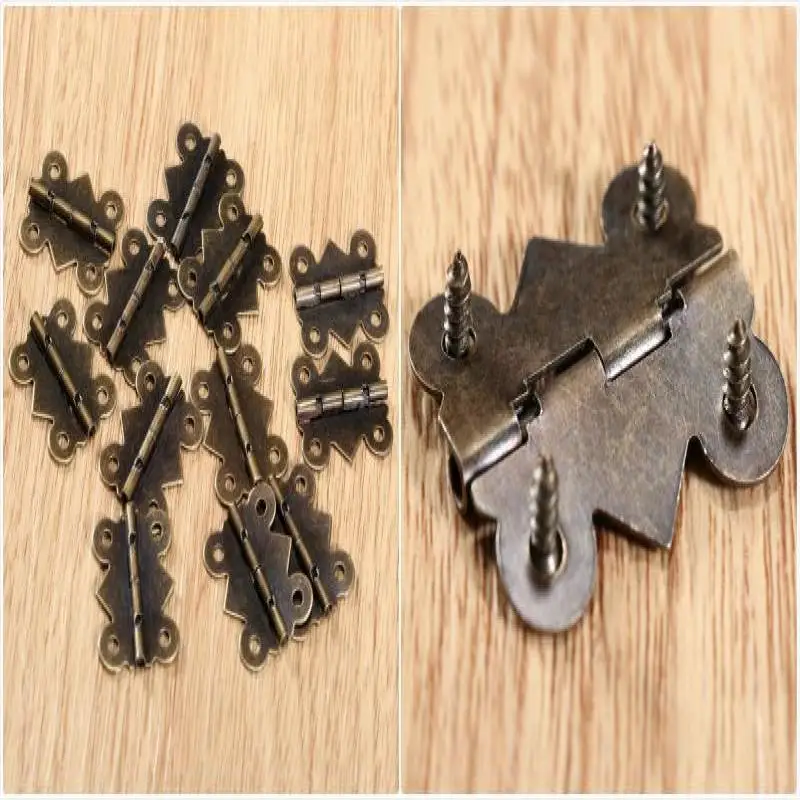 Butt Hinges | Antique Bronze Vintage Set | 17-30mm For Jewelry Box & Wine Box DIY - Thumbnail 3
