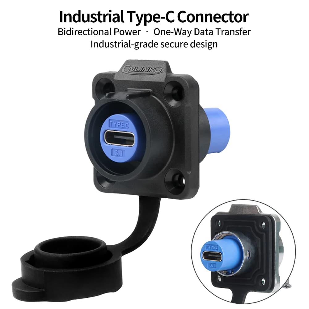 Industrial-Grade USB-C Connector | 10Gbps High-Speed Data & Power | IP68 Waterproof for Marine & Outdoor Use - Thumbnail 3