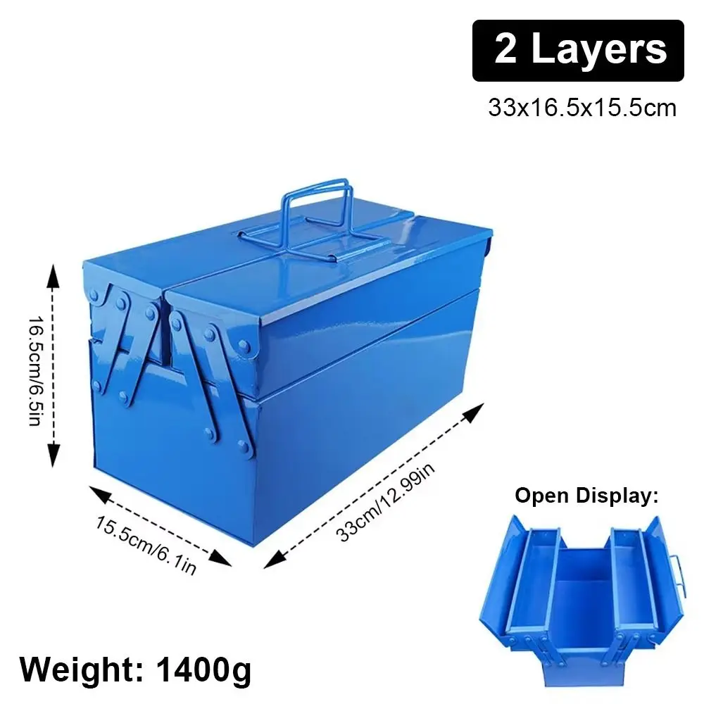 Duty Metal Toolbox | Large Capacity & Portable | Automotive Repair & Workshop Storage - Thumbnail 5