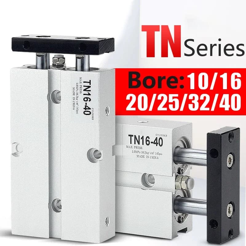 Double-Rod Pneumatic Cylinder | Aluminum Alloy | 10-32mm Bore | 30-75mm Stroke - Thumbnail 2