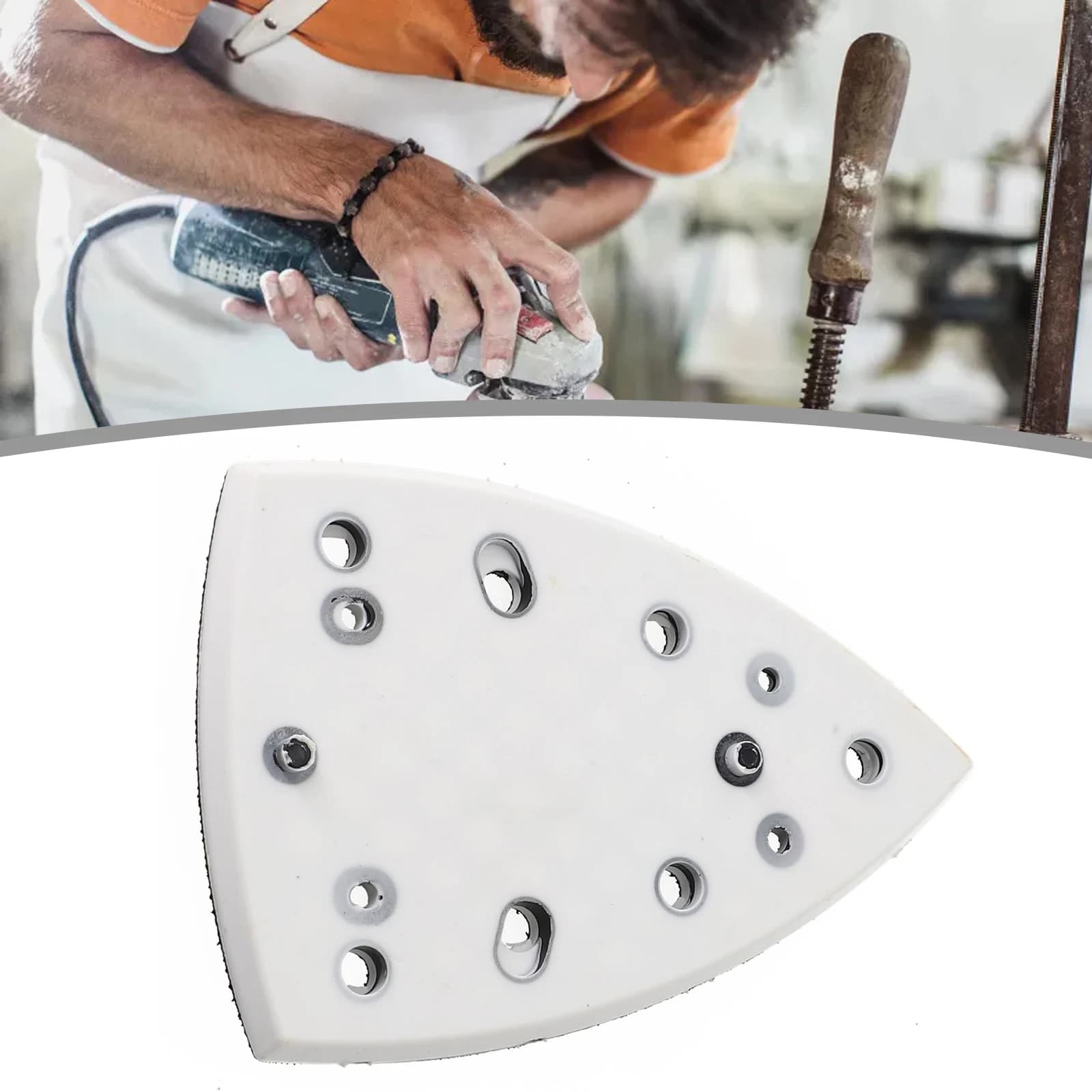 Sanding Pad Kit | Triangle Backing Plates for Orbital Sanders | Abrasive Tool Accessory - Thumbnail 7