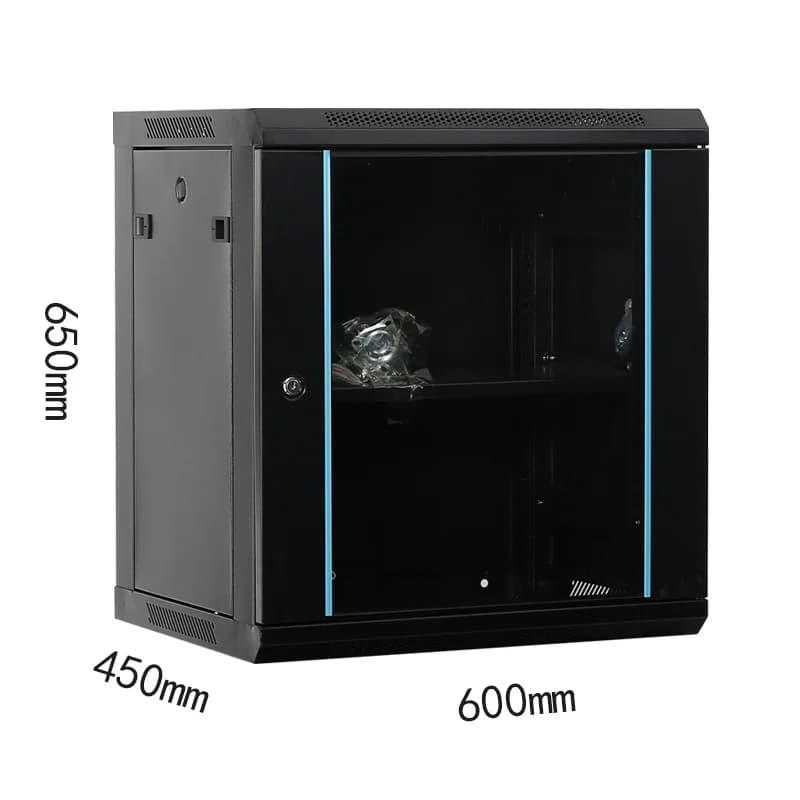 12U Server Rack Cabinet | Glass Front Door | Data Center & CCTV Security Enclosure - Thumbnail 4