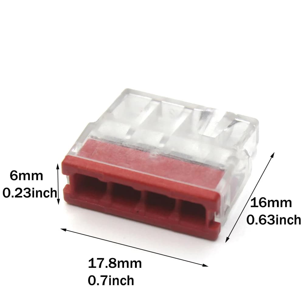 Push-In Wire Connectors | 50-Piece Kit | 2-5 Port Terminal Blocks | Stainless Steel - Thumbnail 6