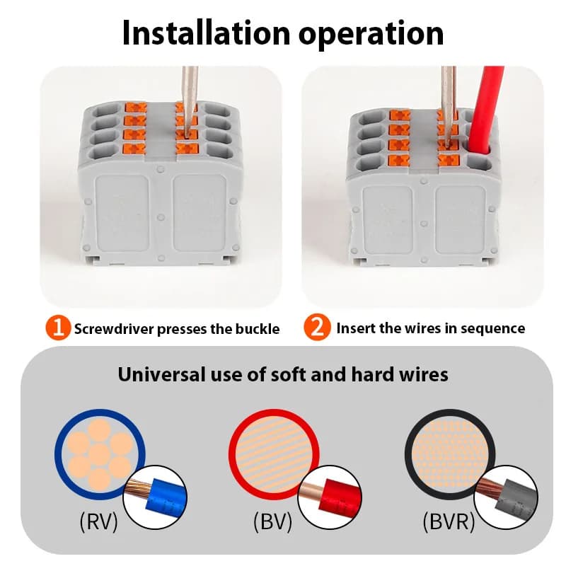 DIN-Rail Terminal Block | Multi-Way Push-In Connector for Secure Electrical Wiring - Thumbnail 6