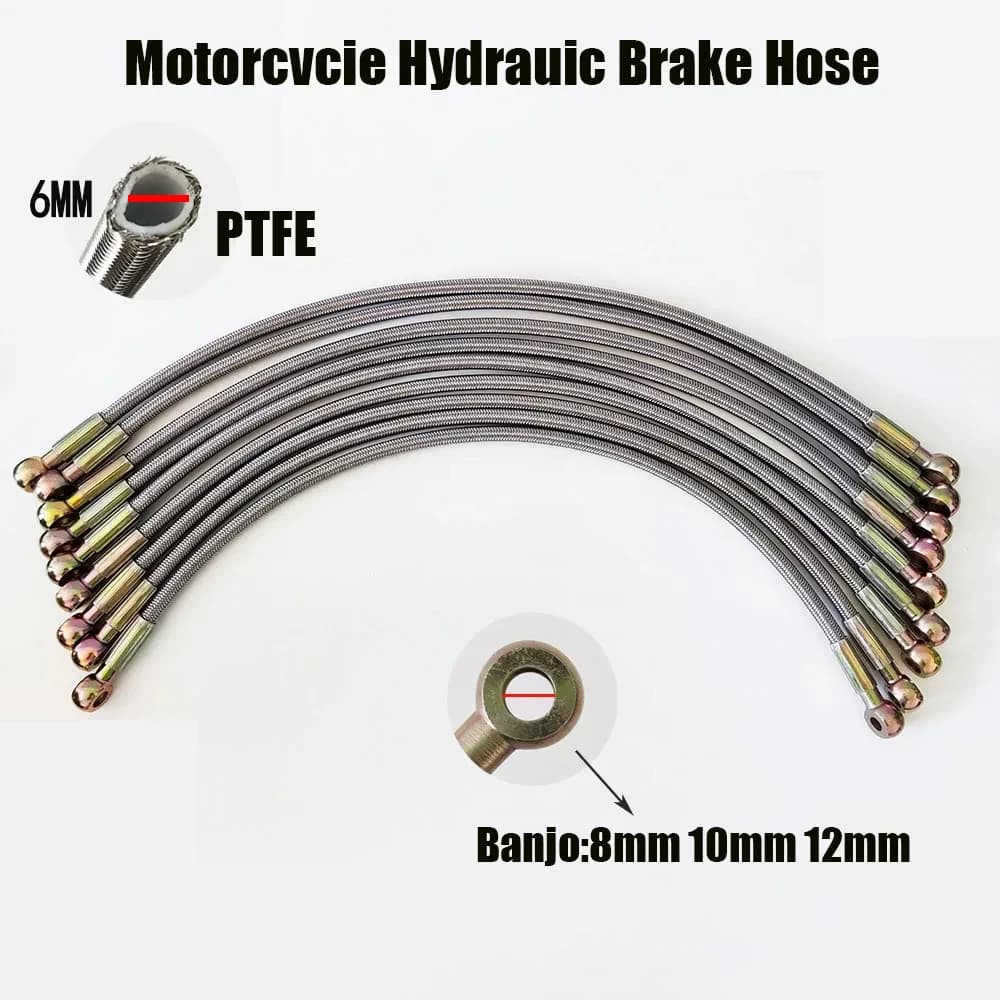 High-Temperature PTFE Fuel Line Hose | 8-12mm | 0-90° Bend | Braided Engine Oil Pipe - Thumbnail 4