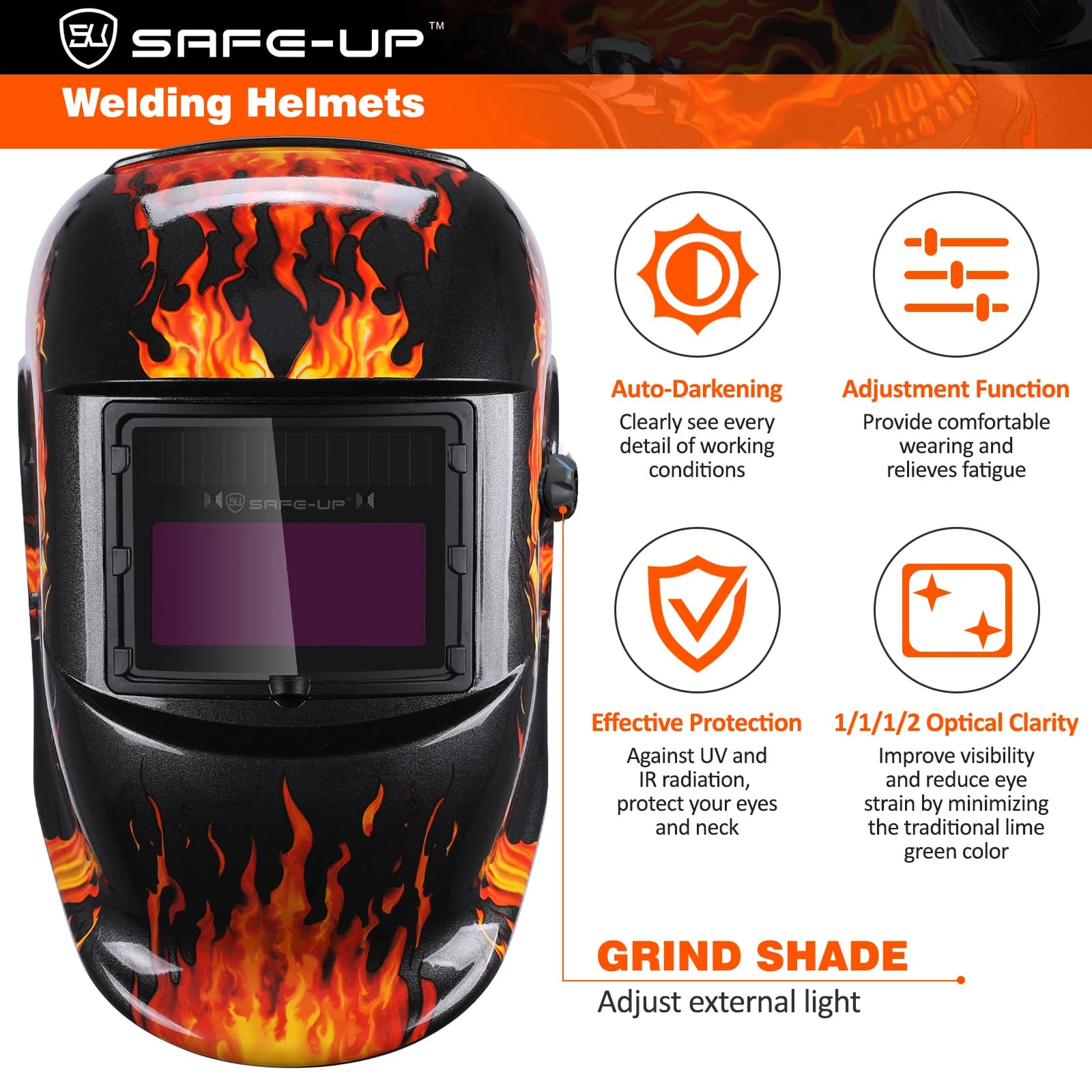 Auto-Darkening Welding Helmet | True Color View | MMA/MIG/Arc Welding Protection - Thumbnail 2