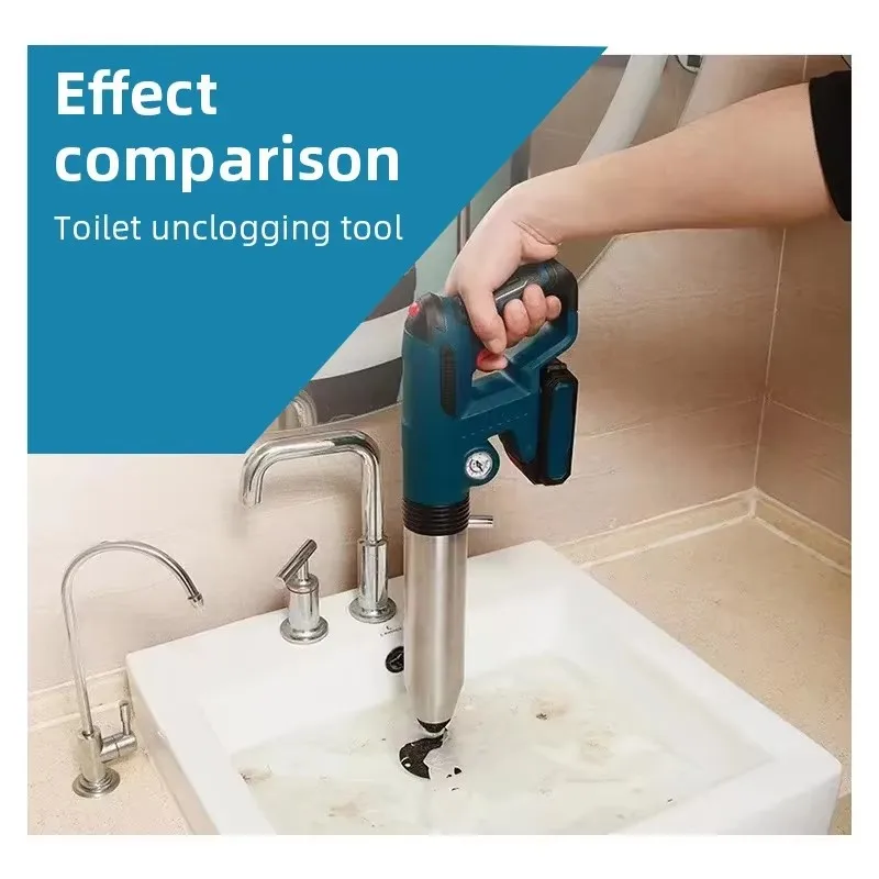 Electric Drain Cleaner | High-Pressure Plunger for Toilet, Sink & Shower Clogs - Thumbnail 3