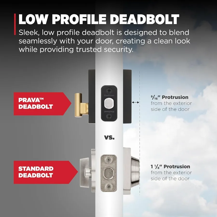 Door Handleset with Deadbolt | Matte Black & Satin Brass | Reversible Lever Entry Lock - Thumbnail 4