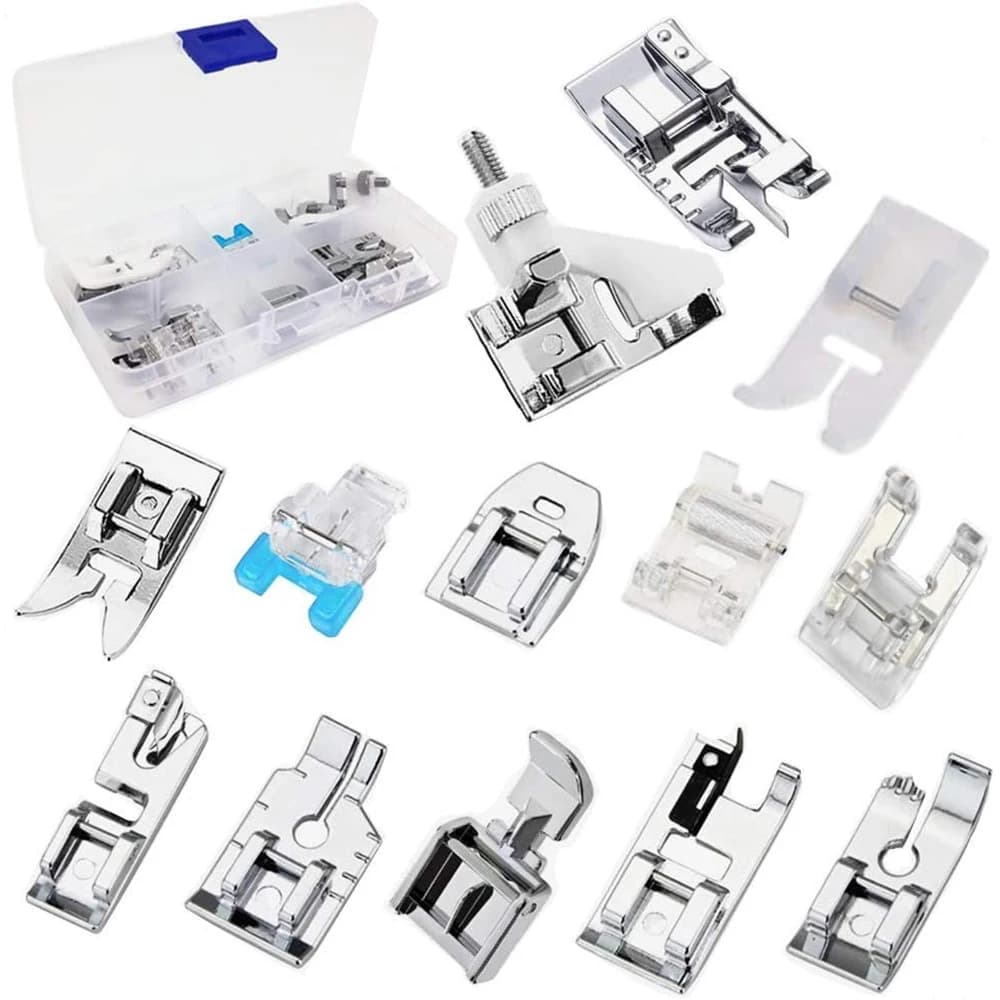 Sewing Machine Presser Foot Kit | 13-Piece Set for Invisible Zippers & Roller Stitching - Thumbnail 2