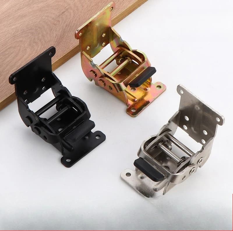 Self-Locking Folding Hinge | 90° & 180° Table Leg Connector | Coffee & Dining Table Foot - Thumbnail 3