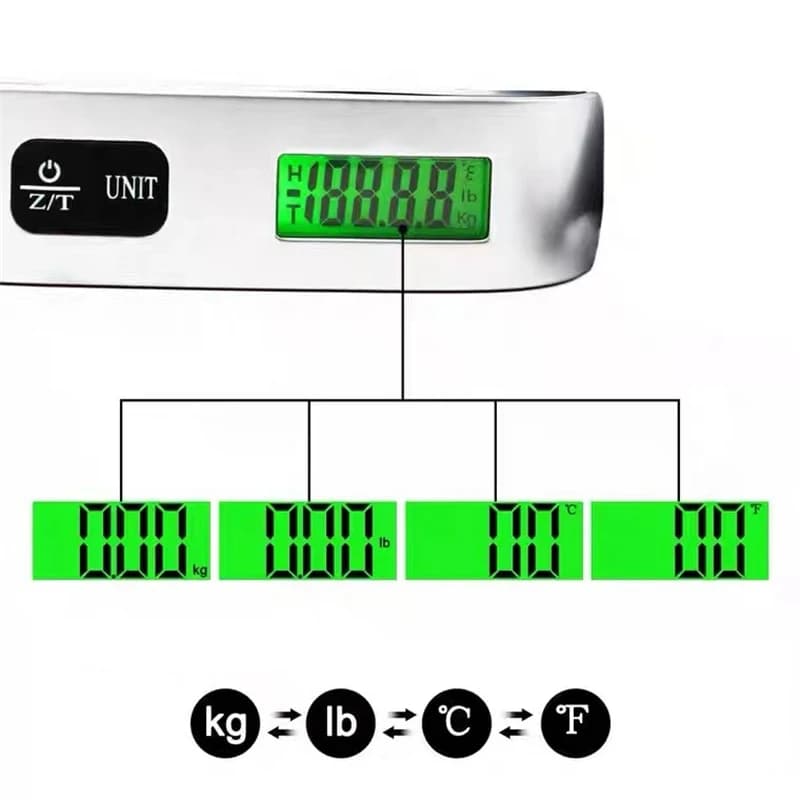 Digital Hanging Scale | 110lb/50kg Capacity | Travel & Industrial Use - Thumbnail 6