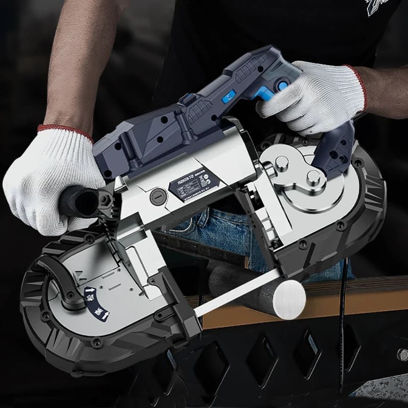 R2103 Portable Multifunctional Band Saw Machine Handheld Metal Cutting Machine Tool Small Horizontal Saw Machine Stepless Speed - Thumbnail 4