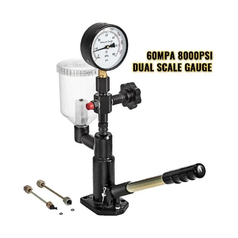 Fuel Injector Tester | 0-600 bar / 0-8,000 psi Dual Scale | Nozzle Pressure Adjustment - Thumbnail 2