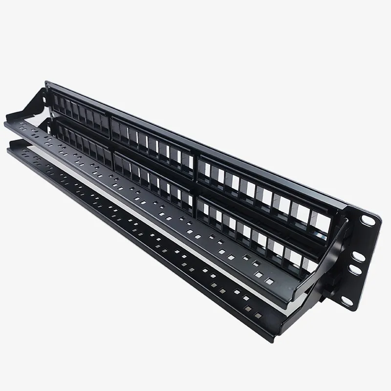 48-Port Network Patch Panel | 19-Inch Rack Mount | Cat5e/Cat6 Unshielded Distribution Frame