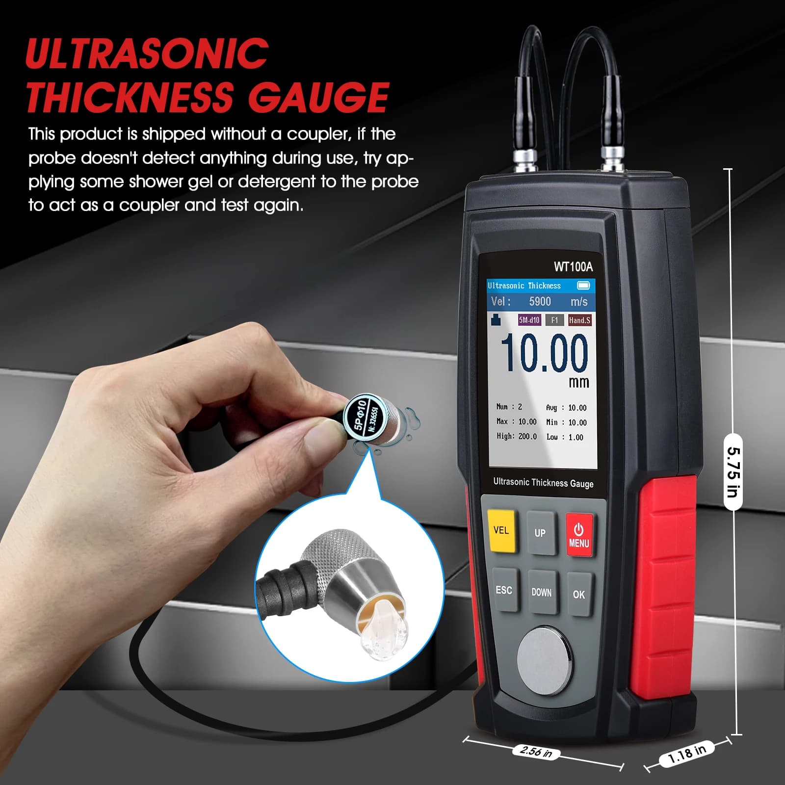 Ultrasonic Thickness Gauge for Non-Destructive Metal & Glass Testing - Thumbnail 2