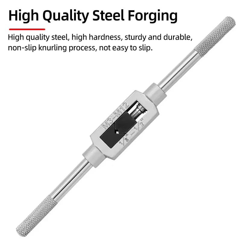 T-Handle Tap Wrench Set | Adjustable M3-M12 | Precision Hand Tapping Tools - Thumbnail 6