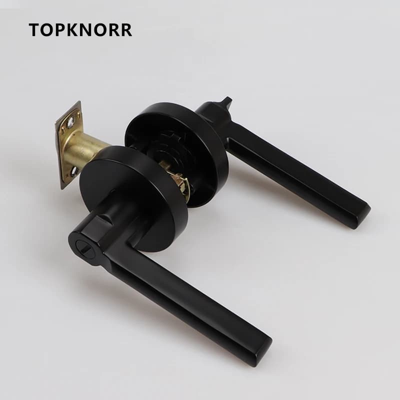 Bedroom Door Lock | Universal Household Toilet & Indoor Handle | Three-bar Spherical Round Lock - Thumbnail 5