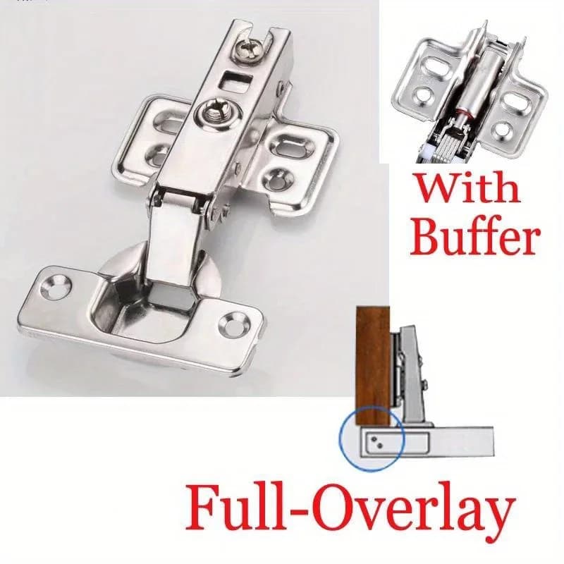 Close Cabinet Hinges 2-Pack | Hydraulic Damper Buffer | Kitchen Cupboard & Furniture - Thumbnail 3