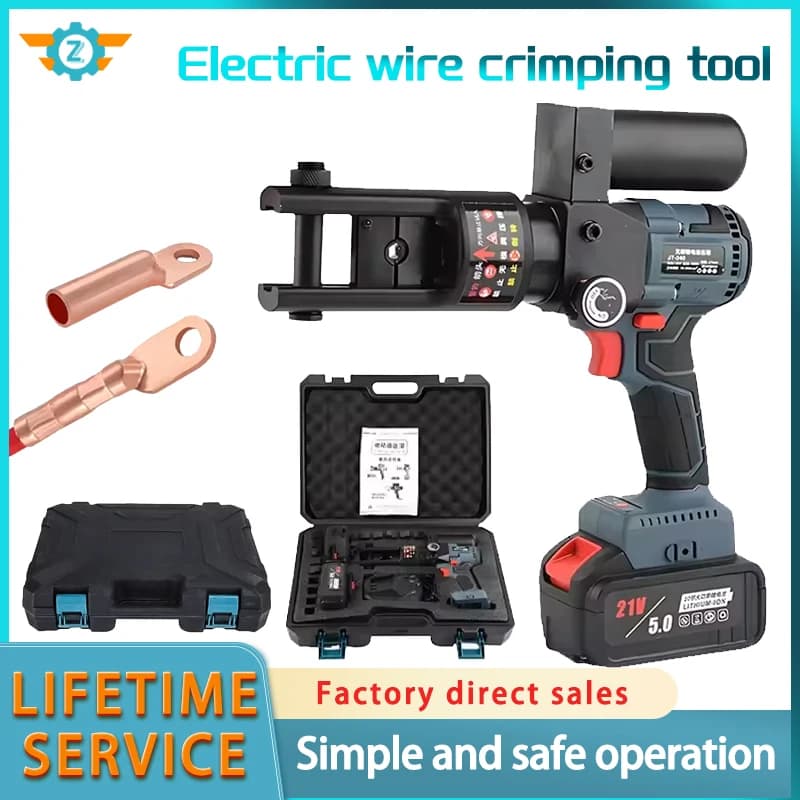 Electric Hydraulic Wire Crimper | 10-240mm Brushless Motor | Rechargeable Terminal Tool - Thumbnail 2