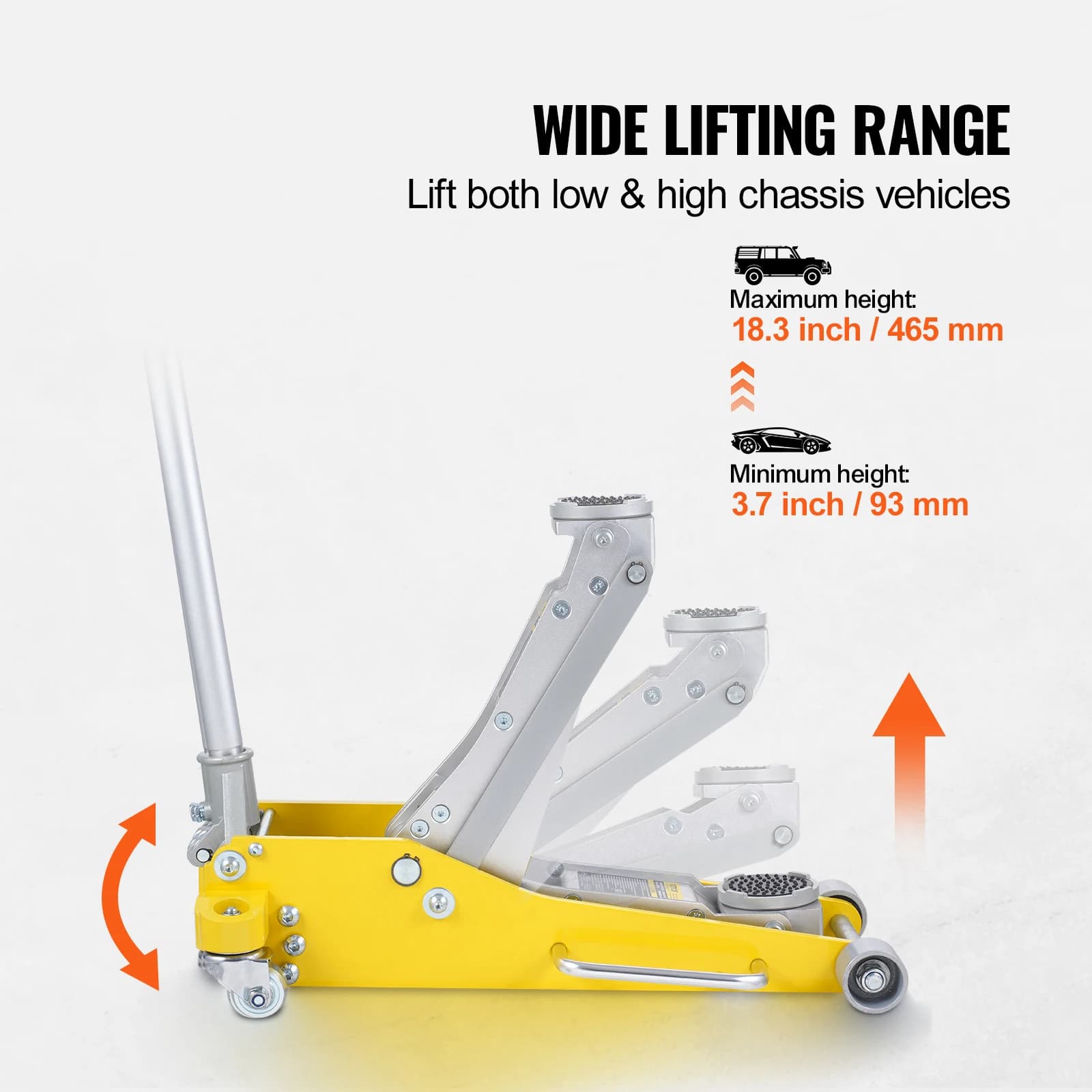 3-Ton Aluminum Racing Floor Jack | Dual-Piston Hydraulic Quick Lift for Auto Repair - Thumbnail 3