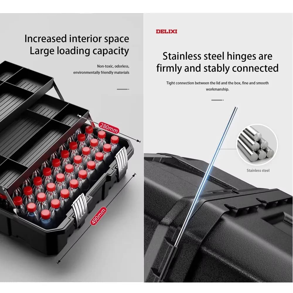 Tool Organizer Box | Thickened ABS Plastic Storage | Portable Handle Design - Thumbnail 3