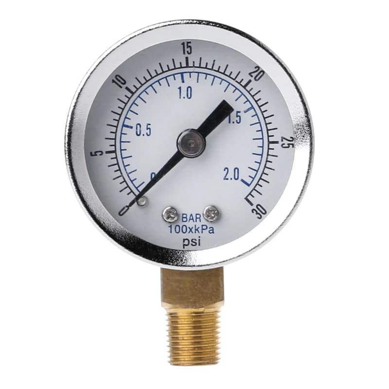 Dual-Scale Pressure Gauge | 0-30 PSI / 0-2 Bar | 1/8 NPT Hydraulic & Pneumatic - Thumbnail 2