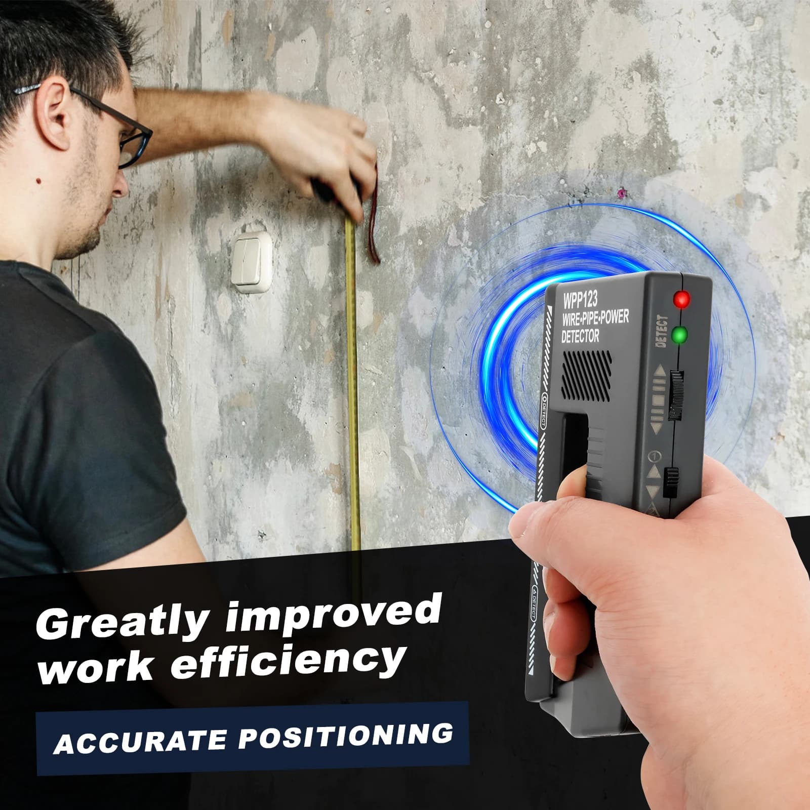 Wall Scanner | High-Sensitivity AC Wire & Metal Detector | Visual & Audio Alert System - Thumbnail 5