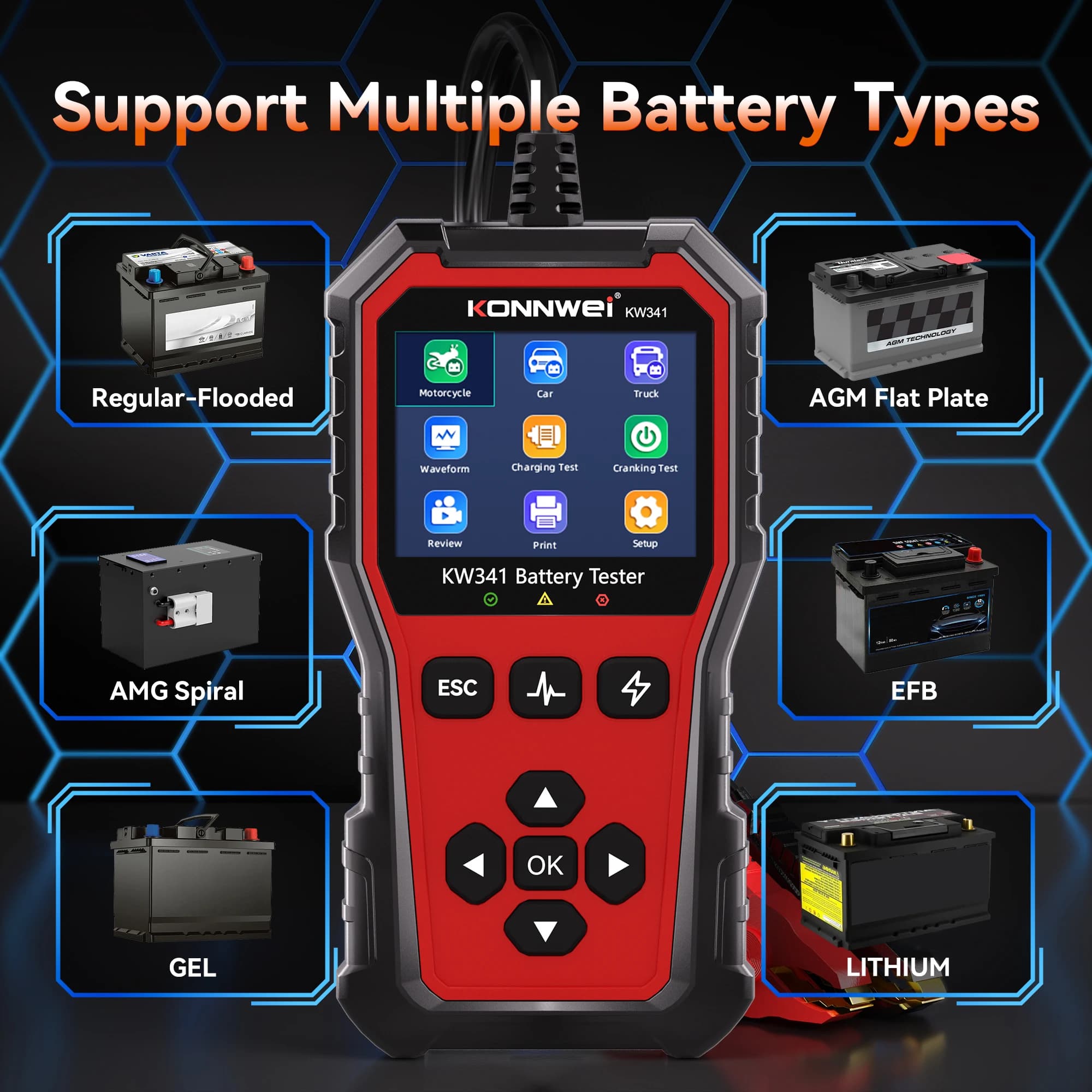 Car Battery Tester | 6V 12V 24V Battery Analyzer | Fault Code Reader - Thumbnail 5