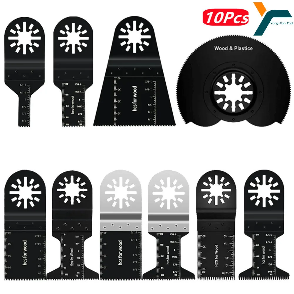 Professional Oscillating Tool Saw Blade Set | 10-Piece Multi-Material Cutting Kit | For Bosch, DeWalt, Makita, Milwaukee - Thumbnail 2