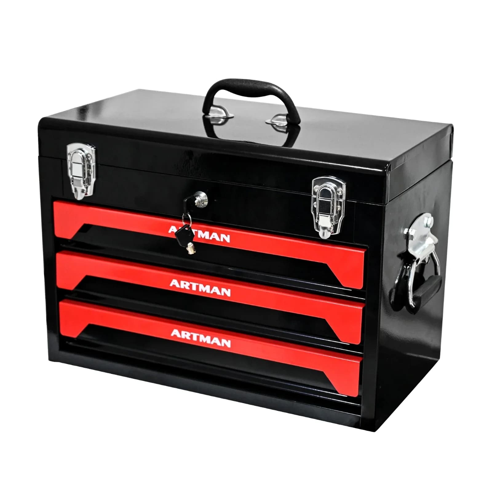 3-Drawer Metal Tool Chest | EVC Liner & Lock Included | Garage Storage & Workshop Organizer - Thumbnail 3