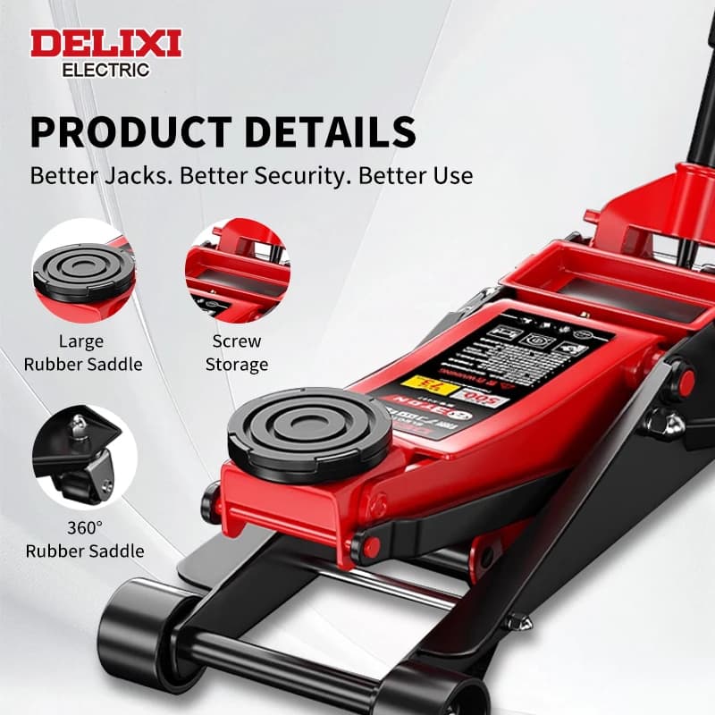 Low-Profile Hydraulic Floor Jack - 3 Ton Capacity | Heavy-Duty Lifting with Roller Wheels - Thumbnail 2