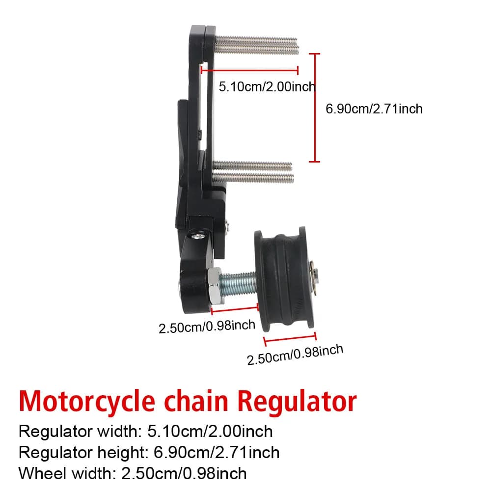 Motorcycle Chain Tensioner | Universal Anti-Slip Adjuster | Wide Chain Tensioning Wheel - Thumbnail 3