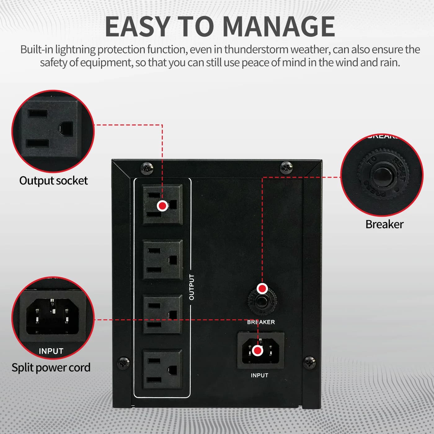 1500VA/900W UPS Battery Backup | Surge Protection for Home & Office Electronics - Thumbnail 3