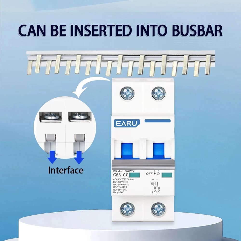 Solar PV Circuit Breaker | 1-4 Pole | 1000V DC / 400V AC | Overload & Short Circuit Protection - Thumbnail 4