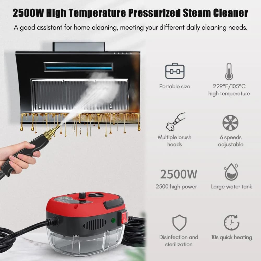2500W Steam Cleaner | High-Pressure Deep Cleaning for Kitchens & Surfaces - Thumbnail 2
