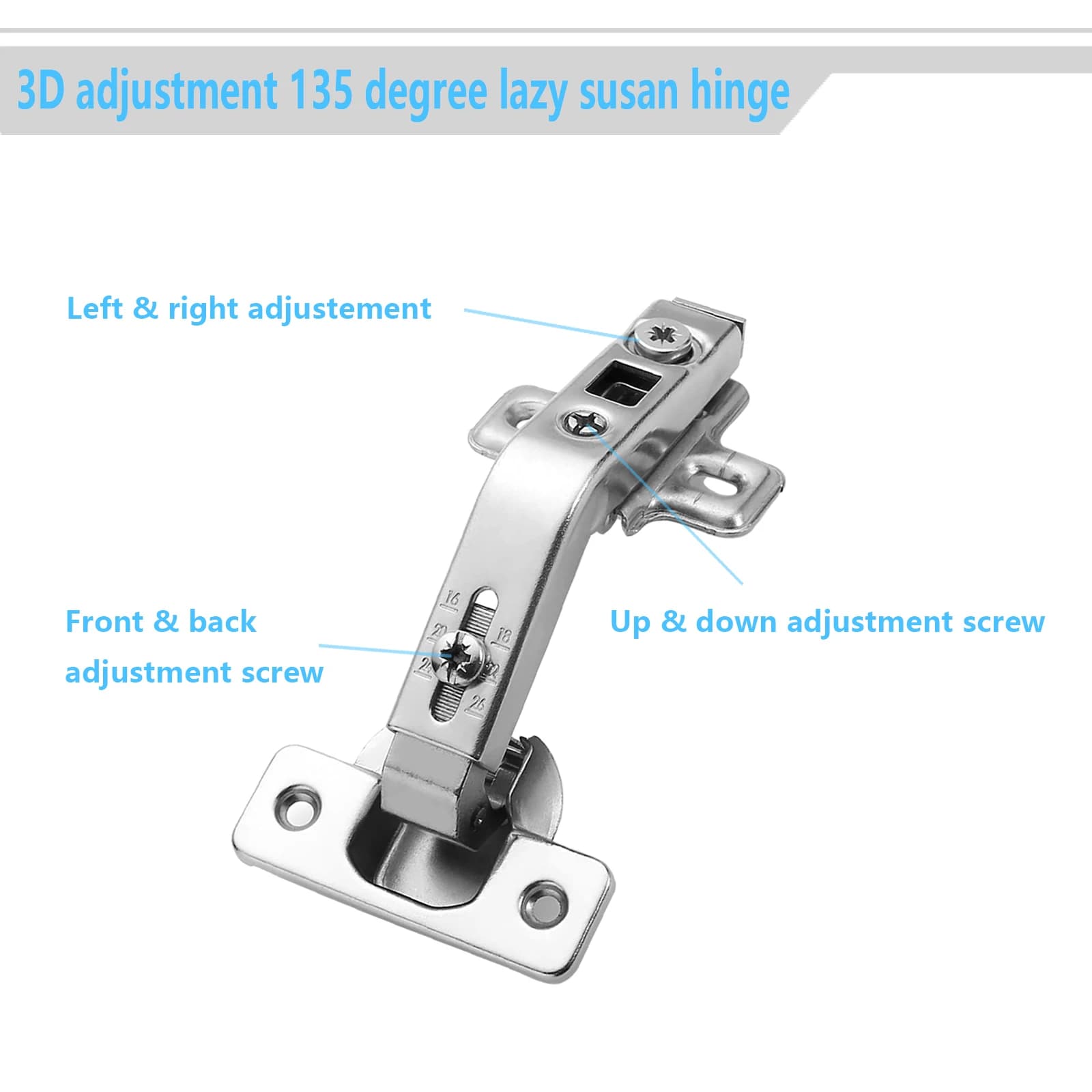 135 Degree Lazy Susan Hinge | Corner Cabinet Door Hardware | Soft Close Kitchen Cupboard - Thumbnail 5