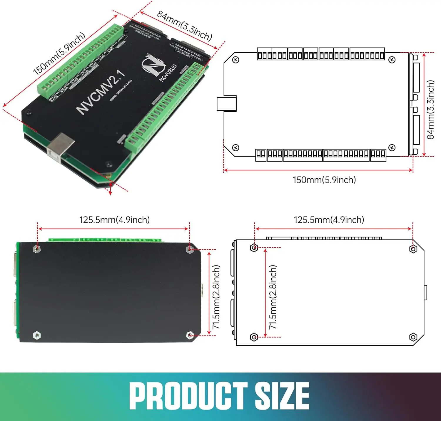 CNC Motion Control Board | 6-Axis USB Interface | 12-32VDC for Stepper Motors - Thumbnail 6