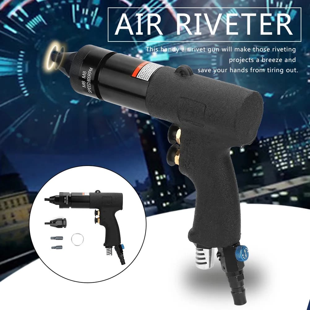 Air-Powered Rivet Gun | Self-Locking Design for Metal & Pipe Fabrication - Thumbnail 3