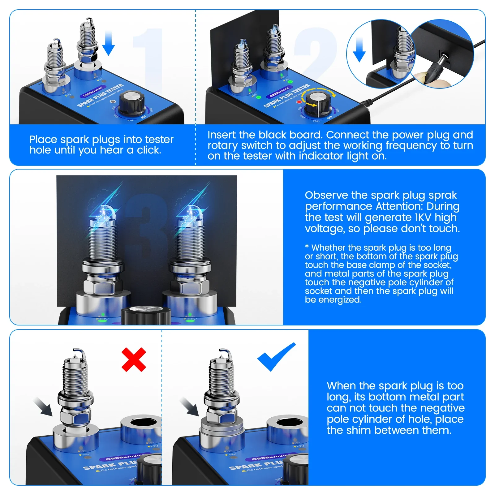 Spark Plug Tester | Double Hole Ignition System Analyzer | 0-6000 RPM 110V/220V - Thumbnail 3
