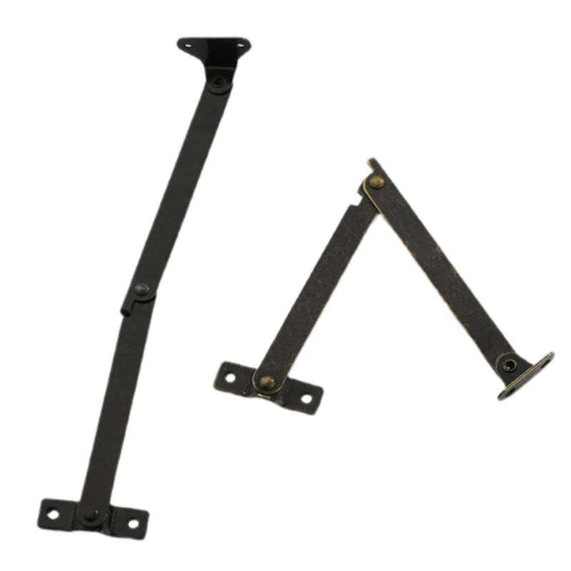 Support Hinges | 2-Piece Stay Hinge Set | Antique Bronze Iron Box Furniture Decor - Thumbnail 2