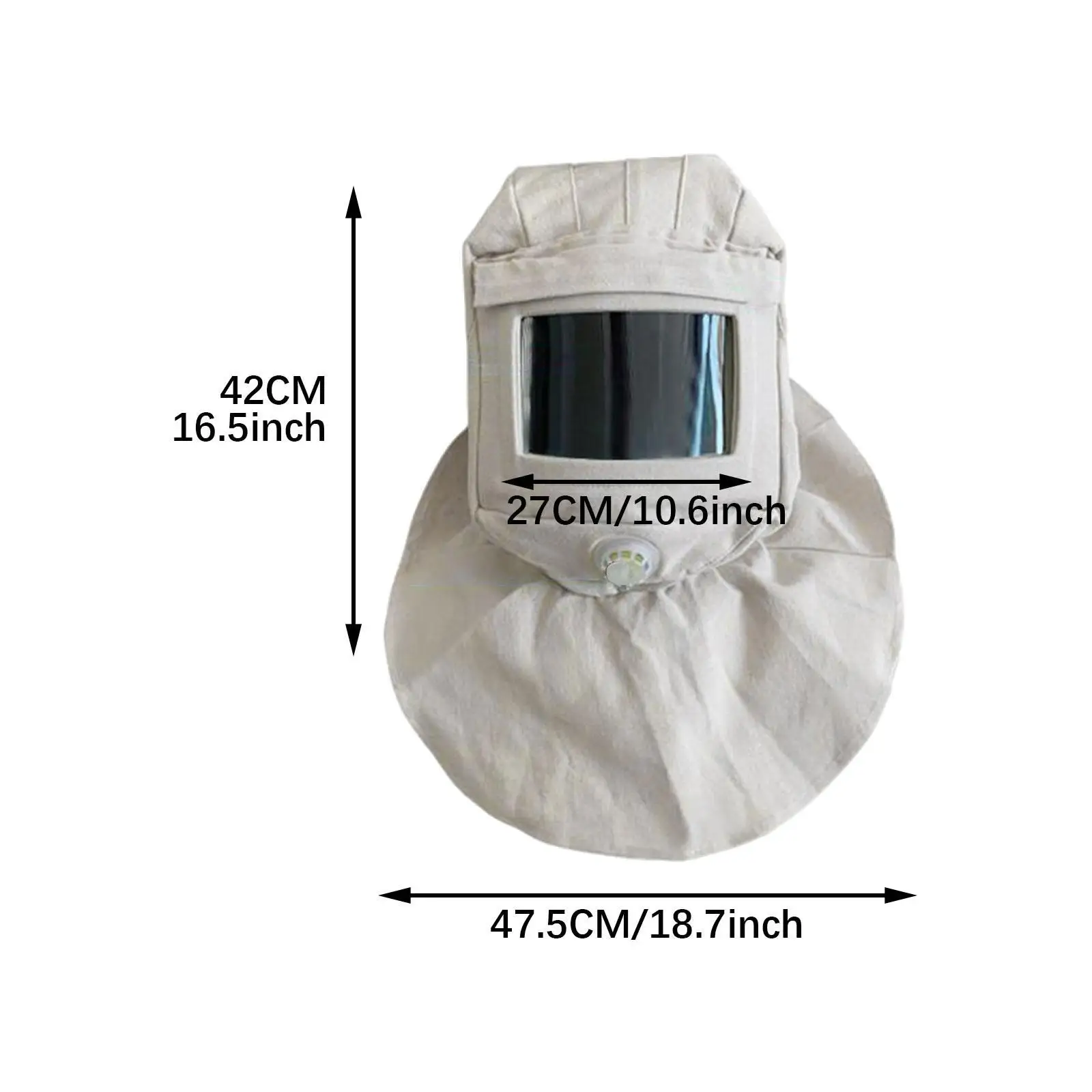 Sandblasting Hood | Dustproof & Breathable Canvas | Full Neck Protector Shawl Cap - Thumbnail 5