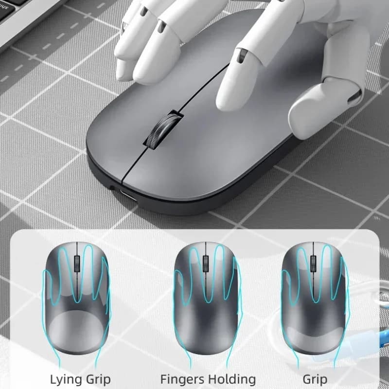 Silent Wireless Mouse | Dual-Mode Bluetooth & 2.4GHz | Ergonomic Design for Office & Laptop - Thumbnail 4