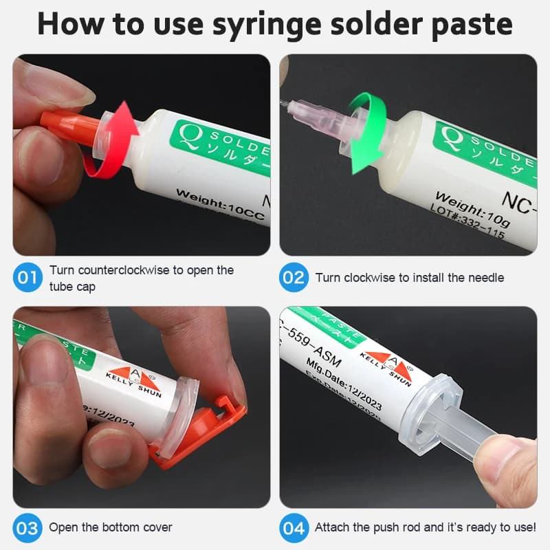No-Clean Solder Flux | Lead-Free Rosin for PCB & BGA Repair | 10cc Syringe - Thumbnail 6