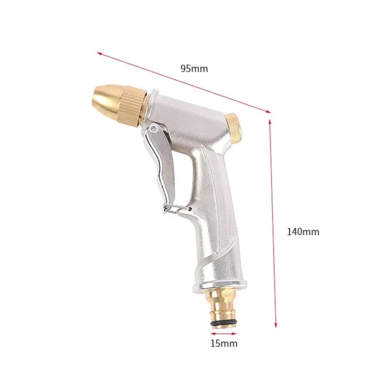 Brass Water Spray Gun | High Pressure Metal Nozzle | Car & Garden Hose Tool - Thumbnail 5