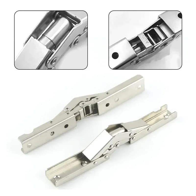 90 Degree Spring Hinges | Hole-Free Foldable Furniture Hardware | 1/2/4Pcs Desk Chair Bridge Kit - Thumbnail 5