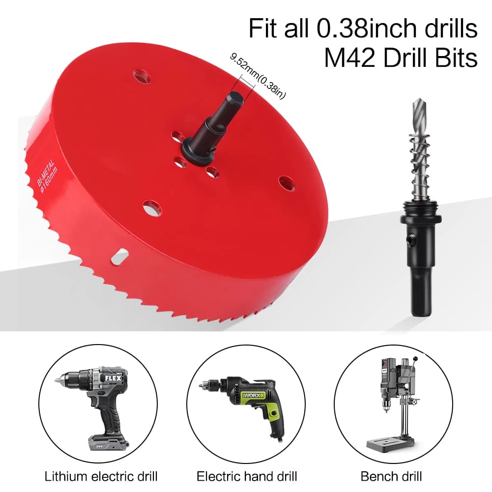 Bi-Metal Hole Saw | 15-200mm for Metal, Iron, Stainless | HSS Drill Bit Cutter - Thumbnail 2