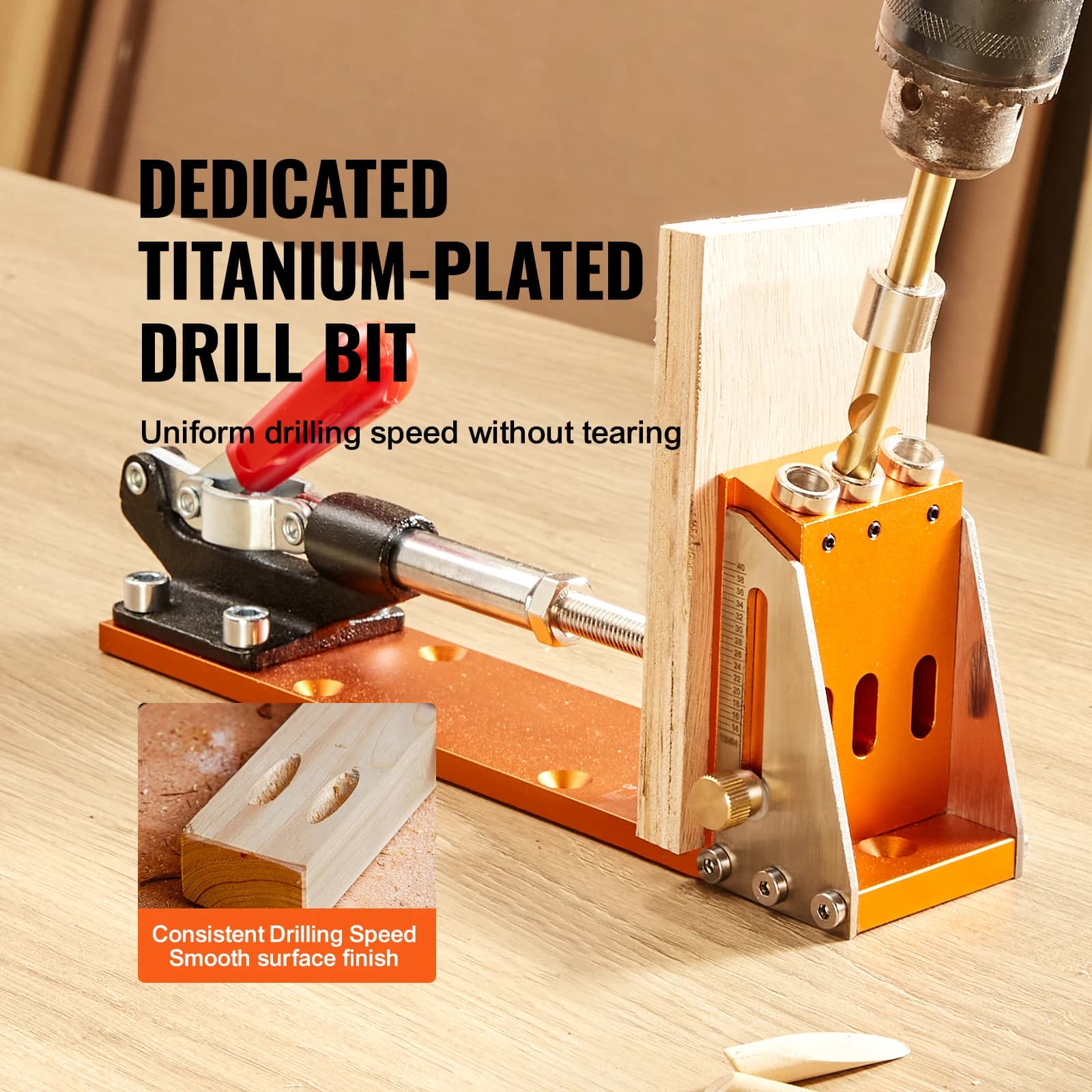 Pocket Hole Jig Kit | 30-Piece System with Adjustable Guide & Step Drills - Thumbnail 5