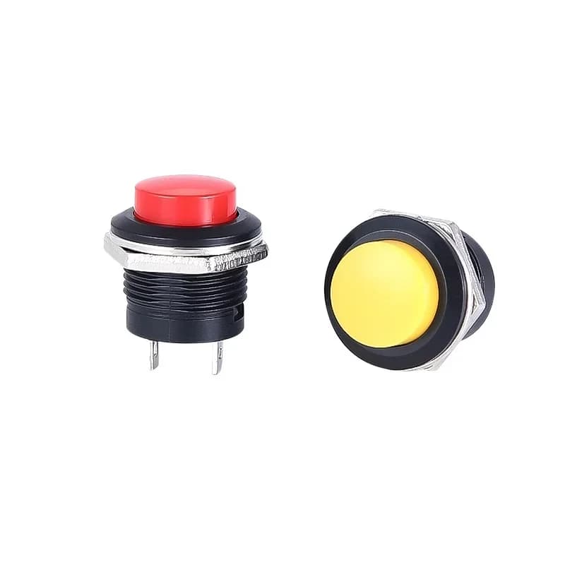 16mm Momentary Push Button Switch | 2-Pin Round Self-Reset | R13-507 Electric Control - Thumbnail 5