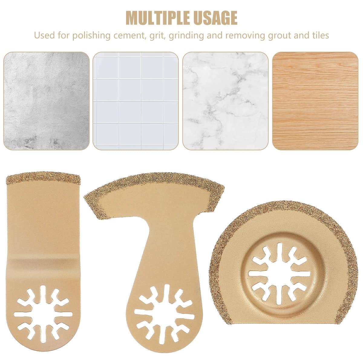 8Pcs Multitool Blades Cemented Carbide Oscillating Saw Blades Professional Triangle Saw Blade for Ceramic Tile Marble Cutting - Thumbnail 5